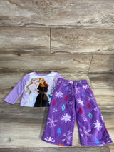 Disney Frozen 2pc Pajama Set Purple/White sz 2T