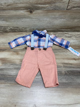 Just One You NEW 4Pc Plaid Button-Up Suspender Set Blue sz Newborn