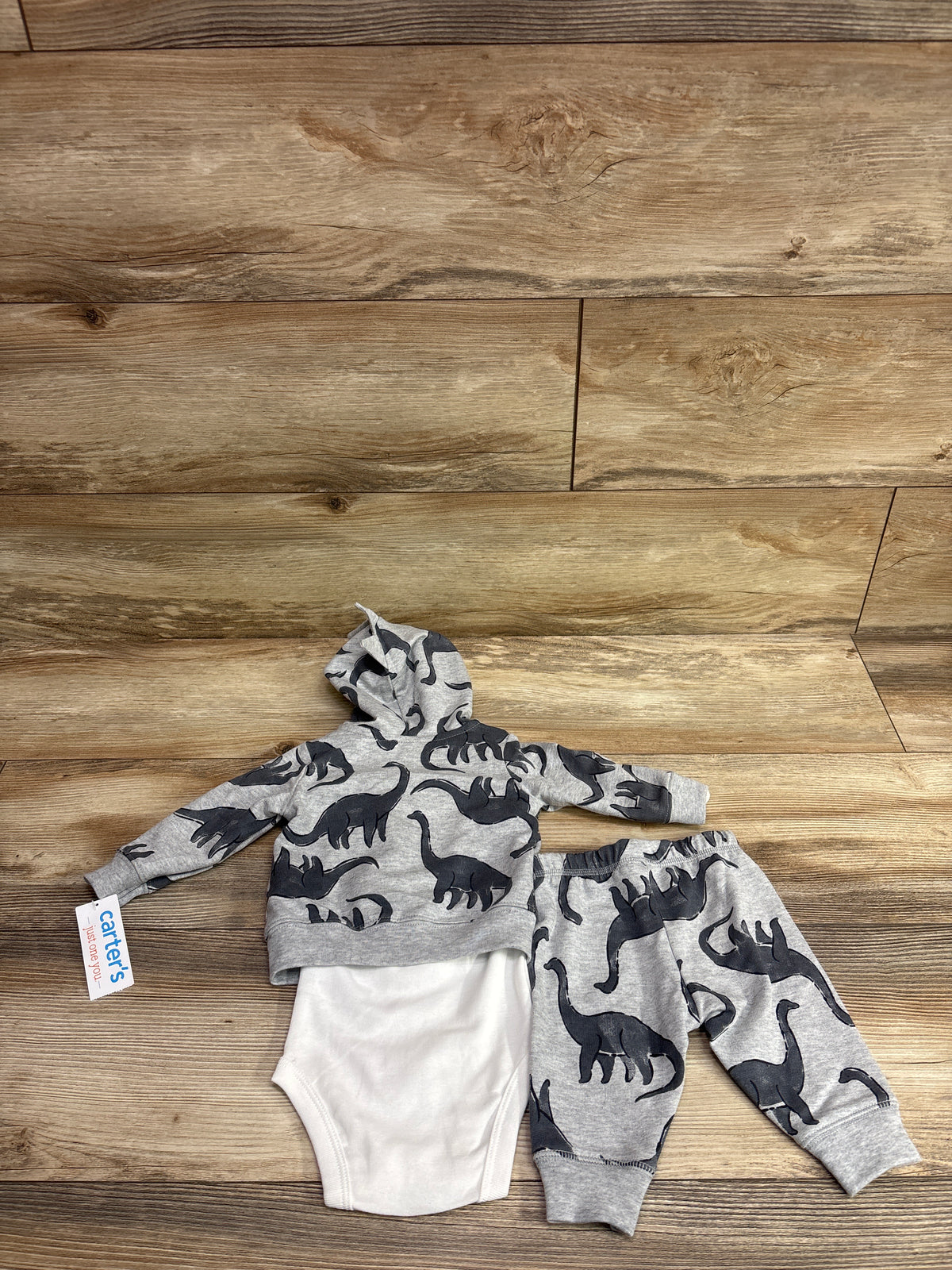 NEW Just One You 3pc Full Zip Dinosaur Jacket Set Grey sz 3m