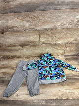 Little Me 2pc Car & Camo Print Pull Over Hoodie & Jogger Set Grey sz 24m