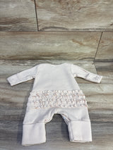 Little Sister Waffle Knit Ruffle Coverall Beige sz Preemie