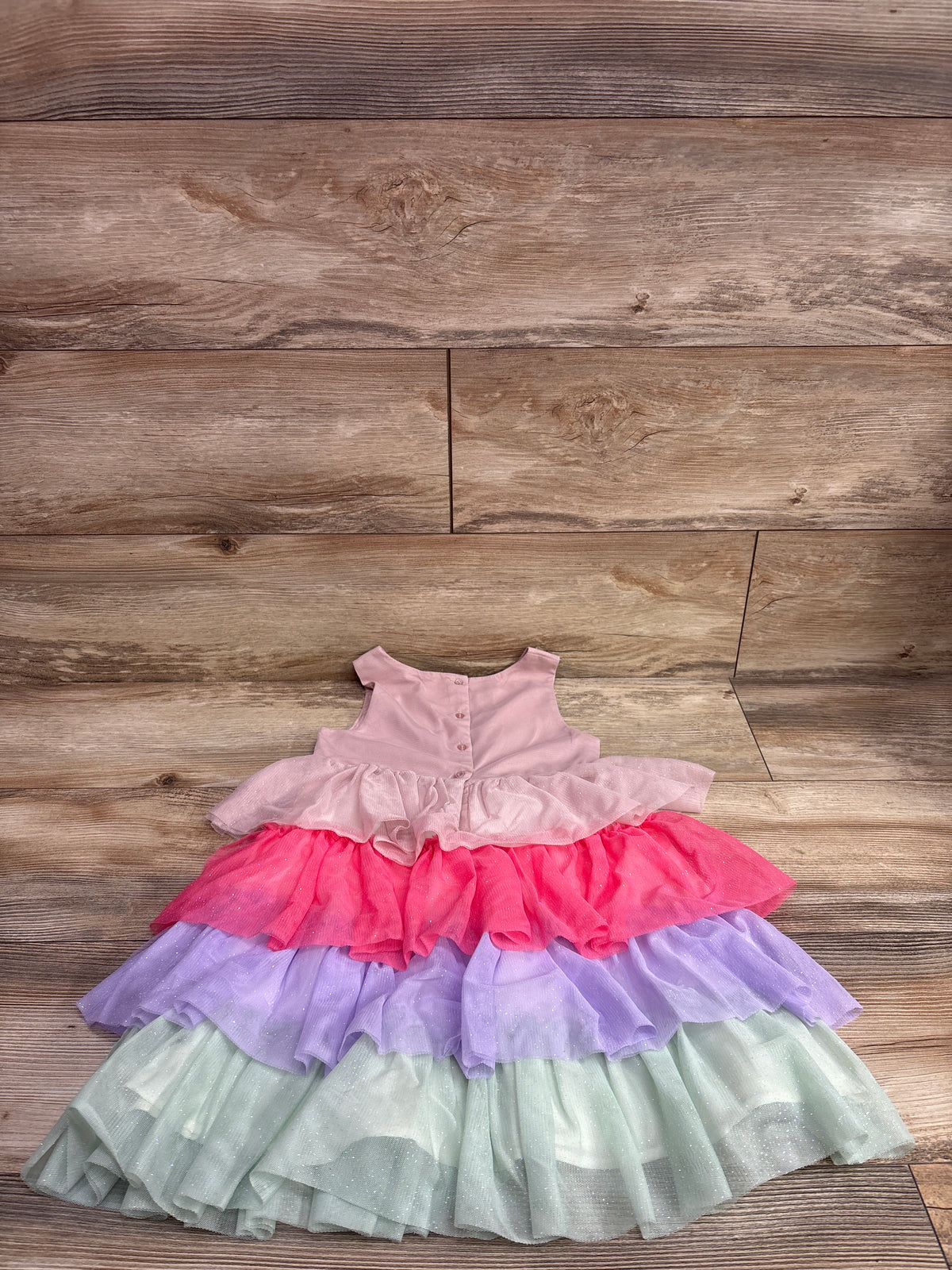 H&M Sleeveless Sequin Layered Tulle Dress Pink sz 4T