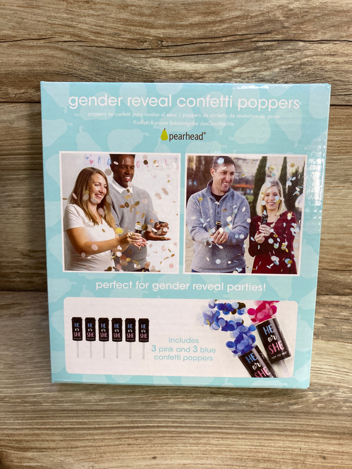 NEW Pearhead Gender Reveal Confetti Poppers