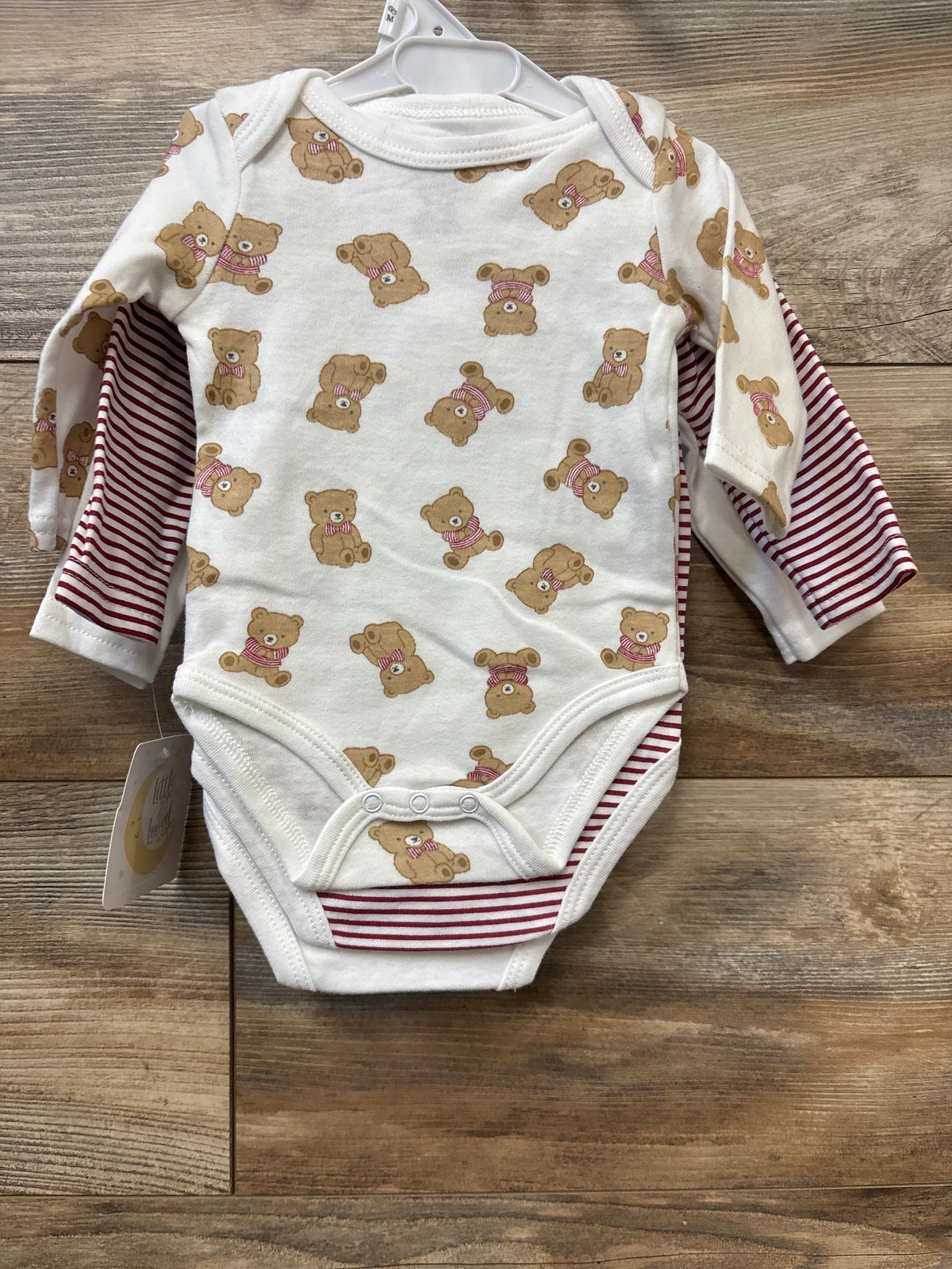 NEW Little & Loved 3pk Long Sleeve Bodysuits White sz 0-3m