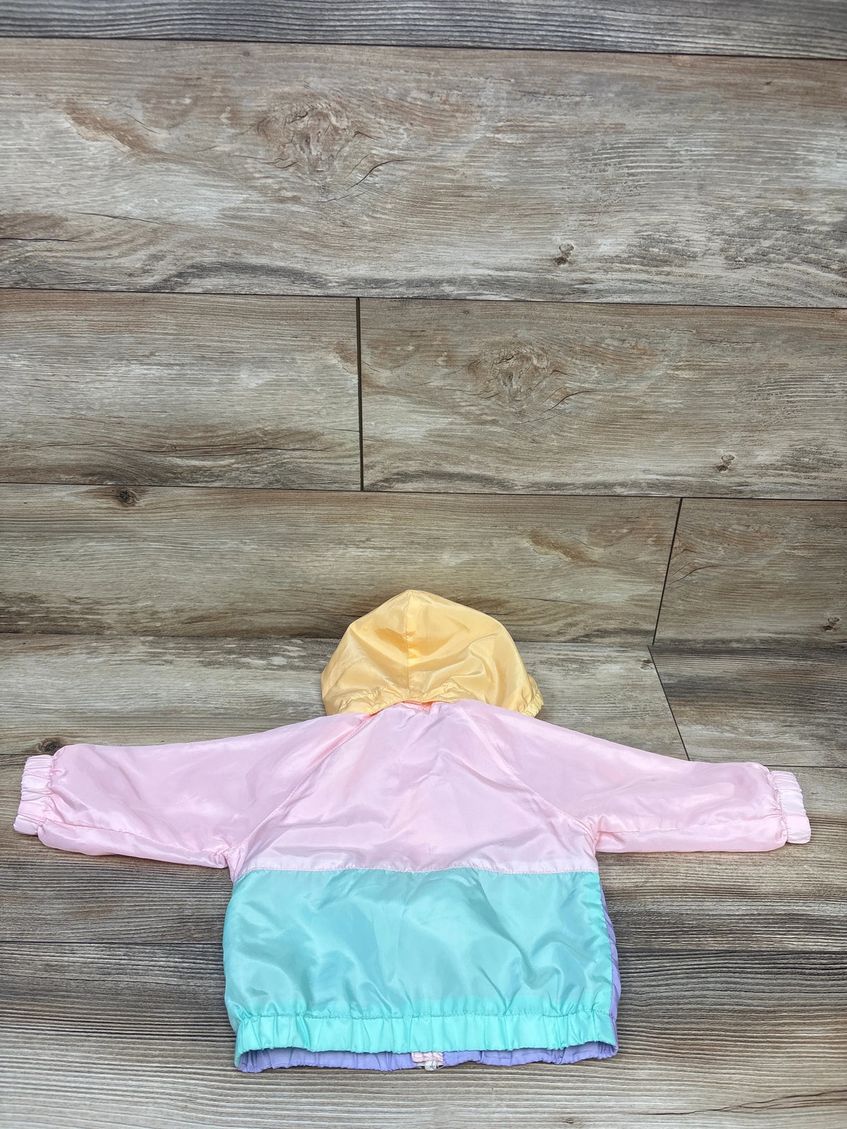 H&M Colorblock Hooded Windbreaker Jacket Pink sz 6m