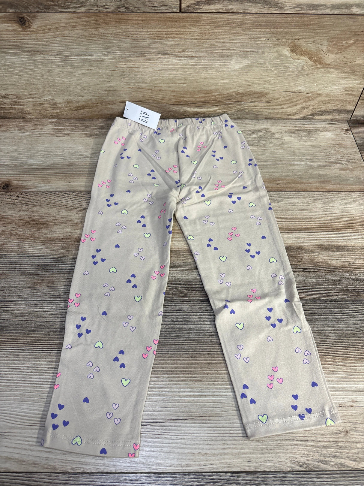 NEW Baby Gap Hearts Leggings Tan sz 3T