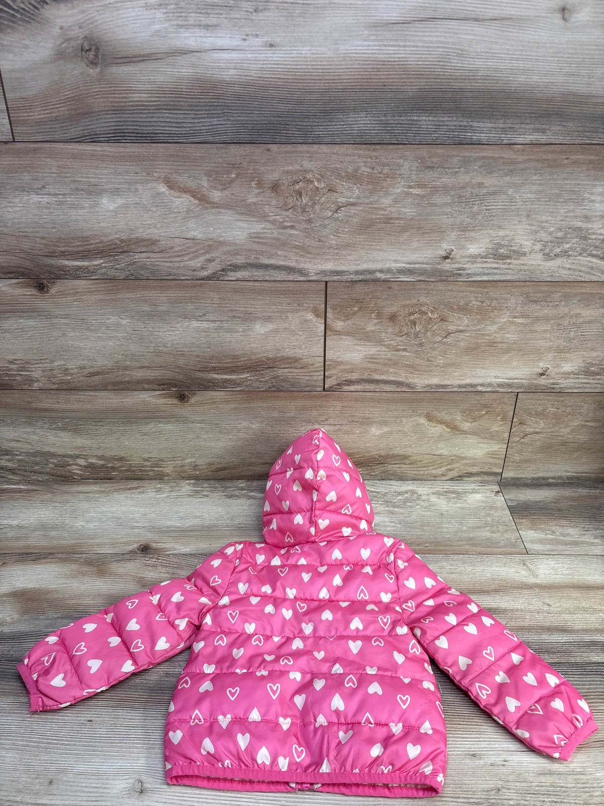 Epic Threads Heart Print Lightweight Puffer Jacket Pink sz 2T