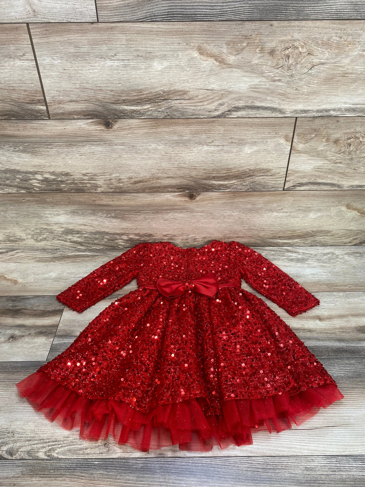 Rare Editions Sequin Dress Red sz 3T