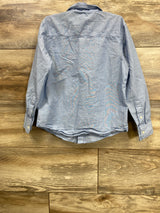H&M Button Up Shirt Blue sz 5/6T