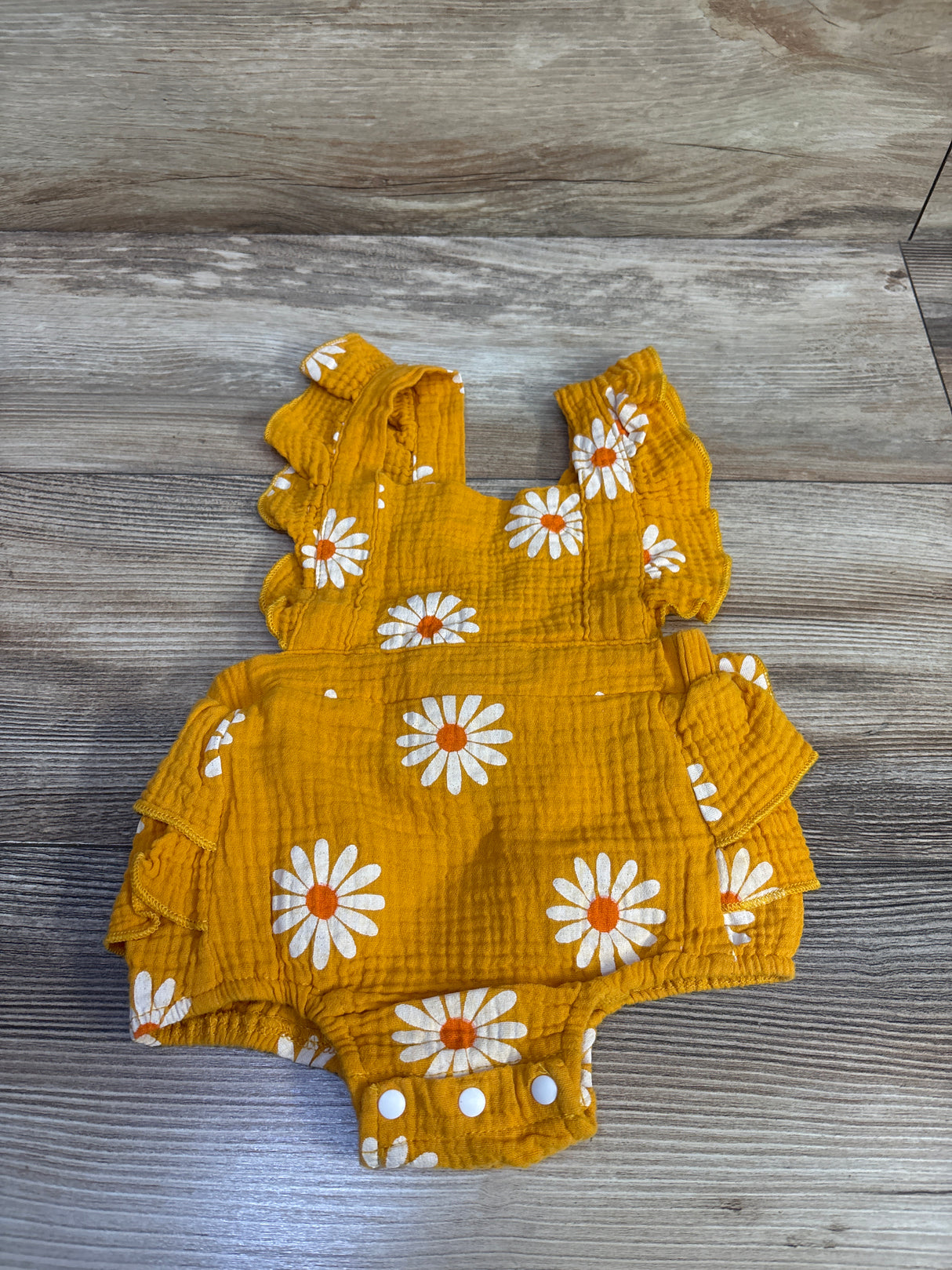 Floral Gauze Bubble Romper Yellow sz 9-12m
