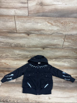 Marvel Black Panther Sherpa Lined Zip-Up Hooded Jacket Black sz 4T