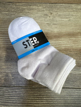 NEW Step Up 3pk Solid Socks White sz 2-3T