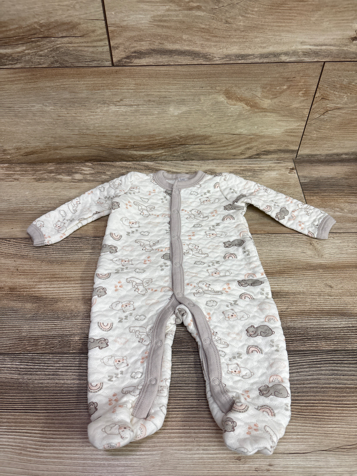 Little Beginnings Quilted Sleeper Cream sz 0-3m