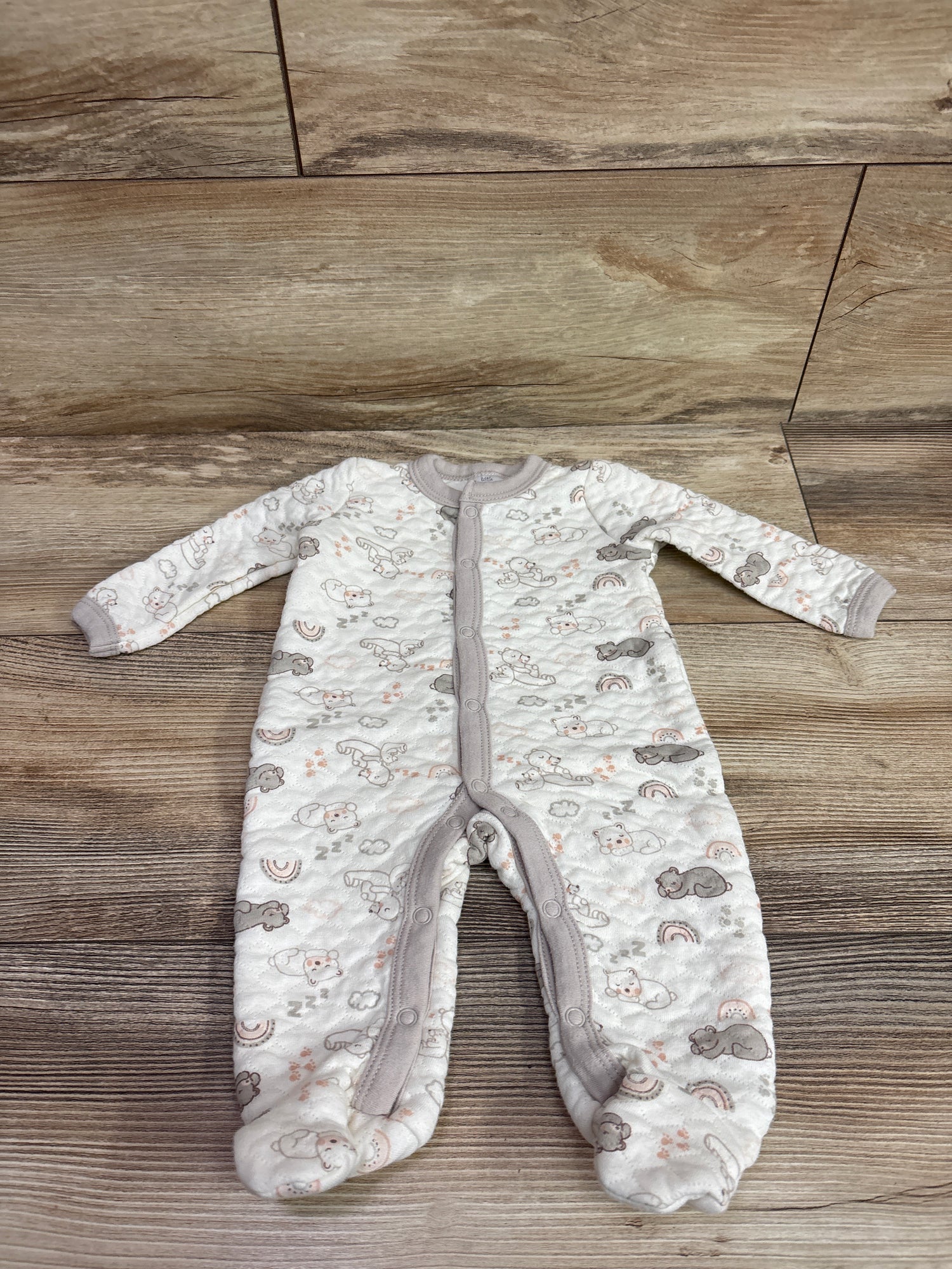 Little Beginnings Quilted Sleeper Cream sz 0-3m