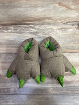 Jurassic World Dinosaur 3D Claw Feet Plush Slippers Brown sz 7/8c