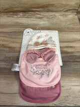 NEW Duck Duck Goose 4pc Bib, Socks, Hat, & Burp Cloth Gift Set Pink sz 0-6m
