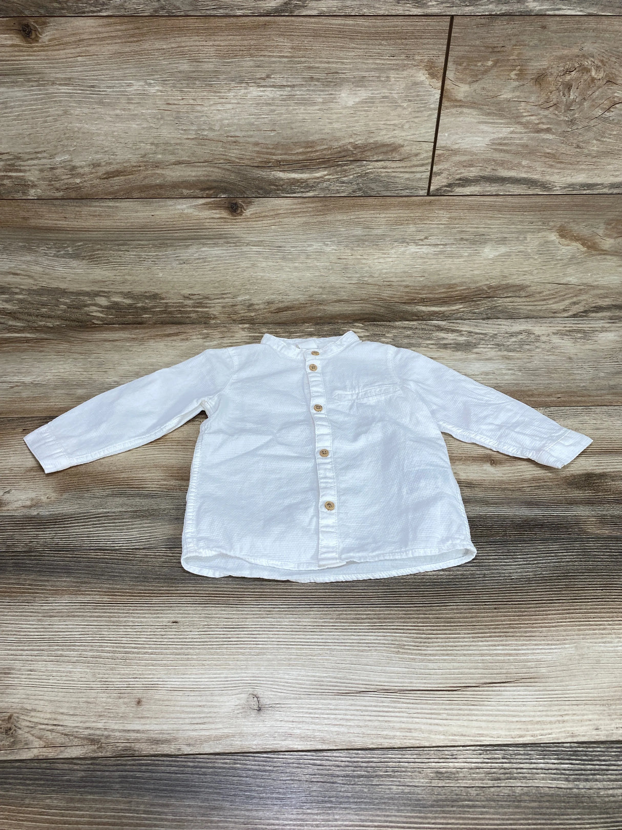 H&M Button Up Shirt White sz 12m