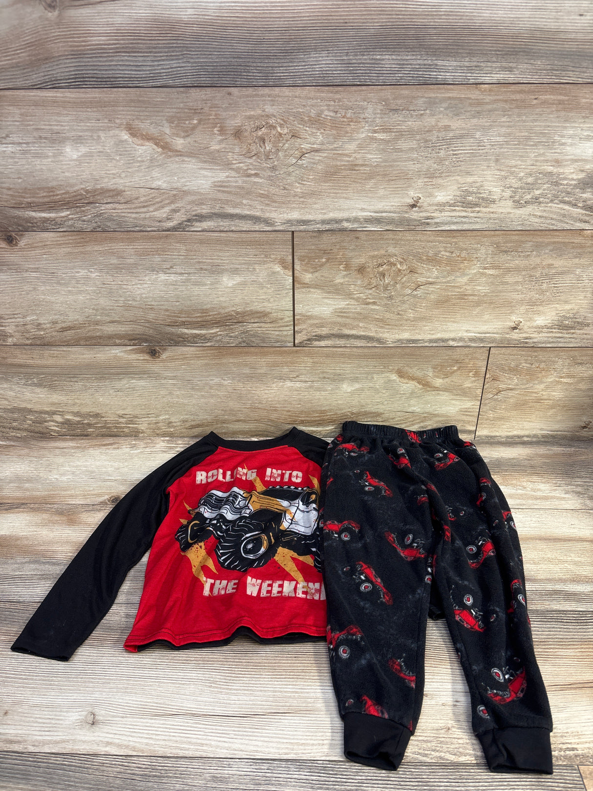 Wonder Nation 2pc Pajama Set Black sz 4-5T