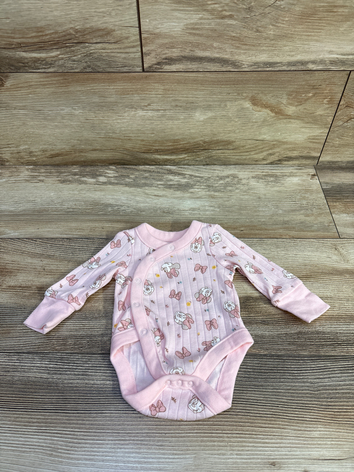 Disney Baby Minnie Mouse Kimono Bodysuit Pink sz Newborn