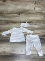 Carter's 3pc Striped Shirt & Pants Set White sz 3m