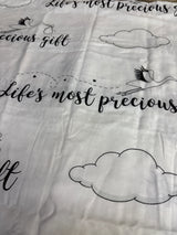 Dream Big Little One Swaddle Blanket - White