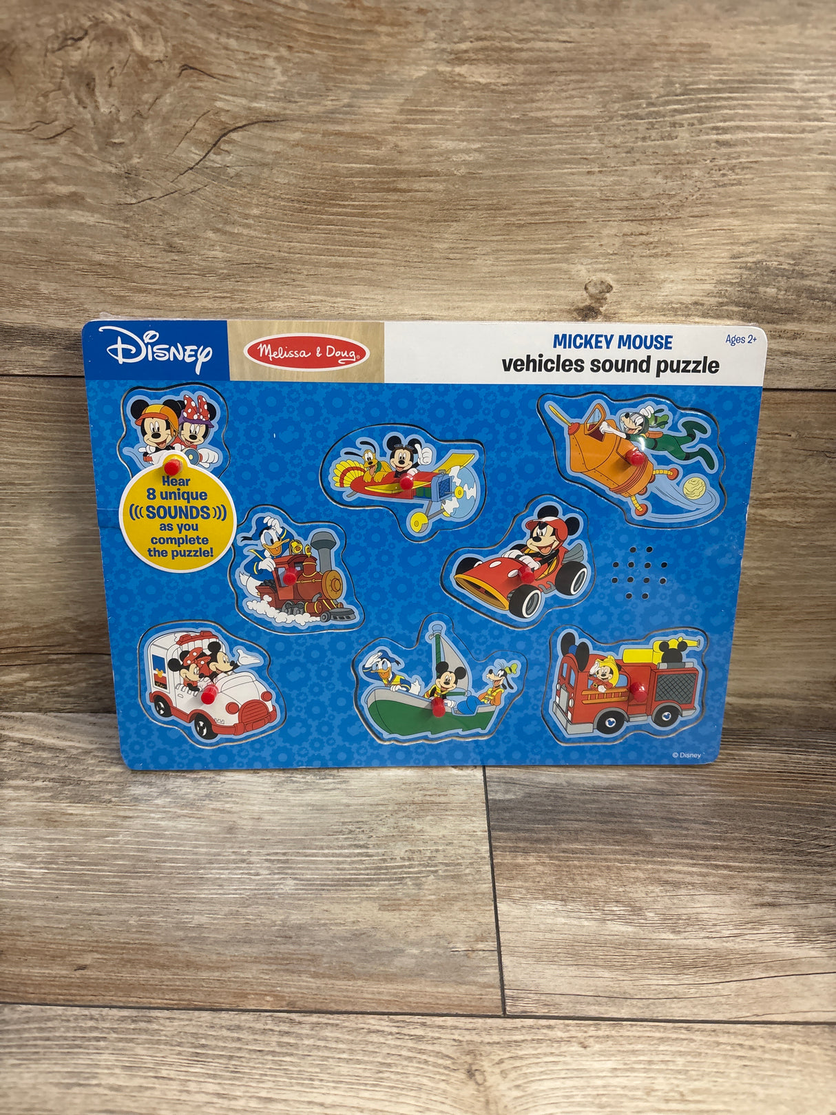 NEW Melissa & Doug Disney Mickey Mouse & Friends Vehicles Sound Puzzle 8pc