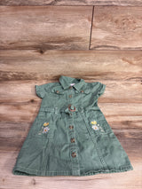Little Lass Denim Button Up Dress Green sz 3T