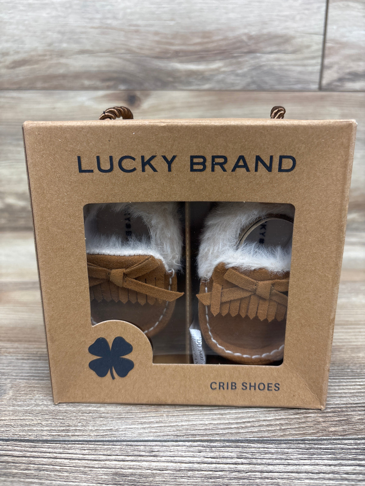 NEW Lucky Brand Fur-Lined Crib Shoes Brown sz 1c