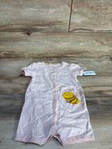 NEW Carter's Button Front Bee Shortie Romper Pink sz 24m