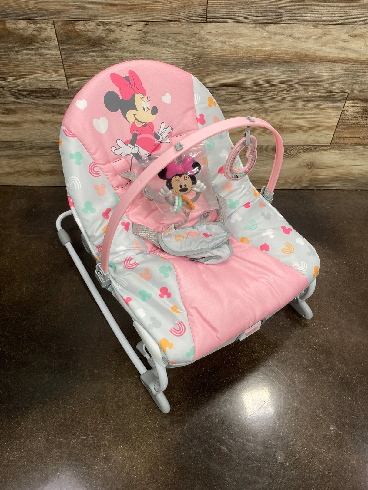 NEW Bright Starts Minnie Mouse Forever Besties Infant to Toddler Rocker