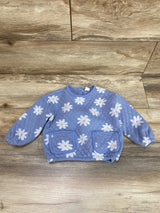 Old Navy Quilted Jacquard Blue Daisy Sweatshirt sz 18-24m