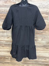 NWOT Gap Maternity Crinkle Gauze Tiered Dress in True Black sz Medium