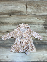 Zak & Zoey Plush Leopard Print Robe Beige sz 0-9m