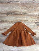 Simplee Kids Ribbed Knit Sweater Dress Brown sz 18-24m