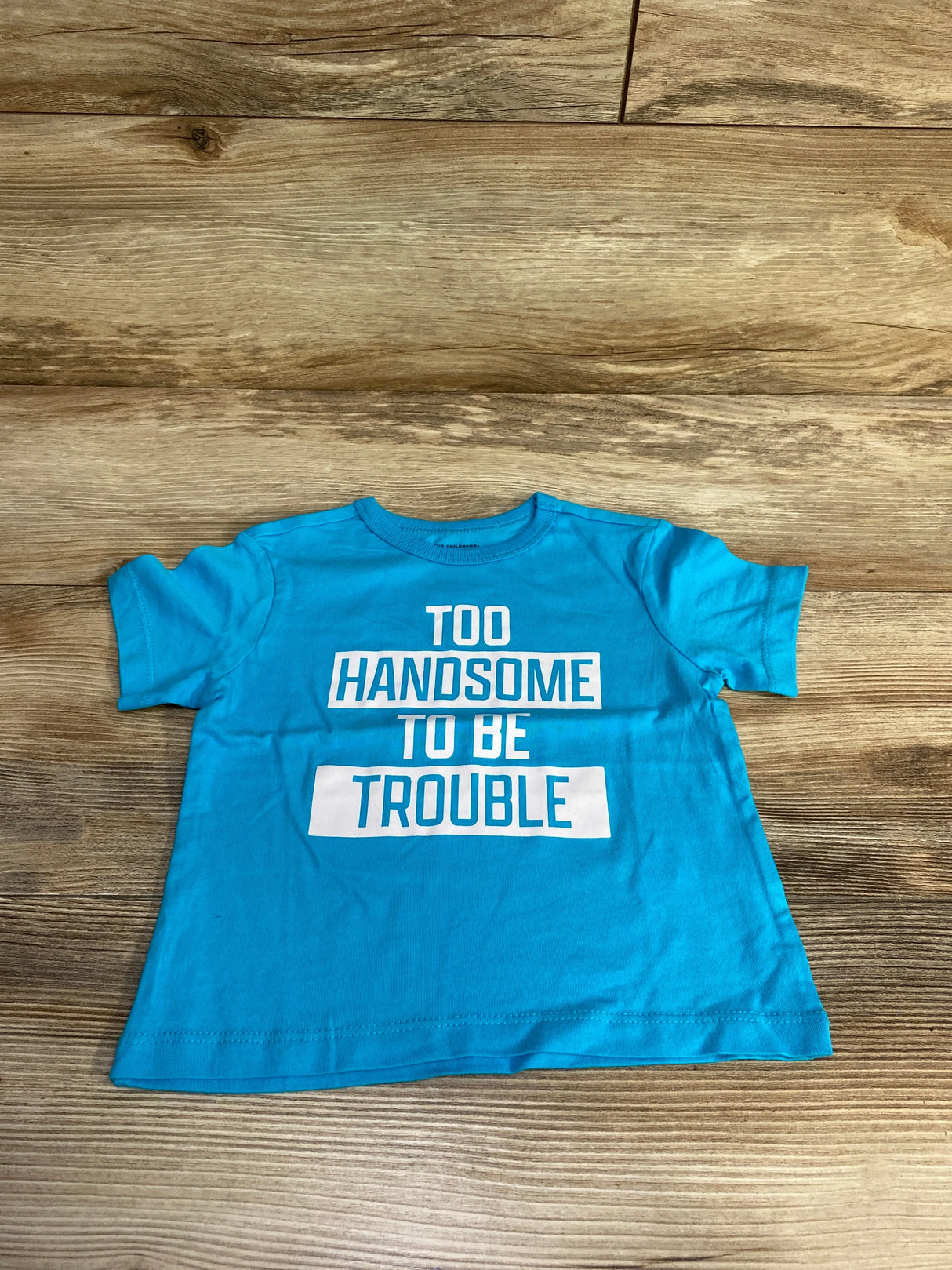 Children's Place Too Handsome To Be Trouble Shirt Blue sz 12-18m - Me n Mommy To Be