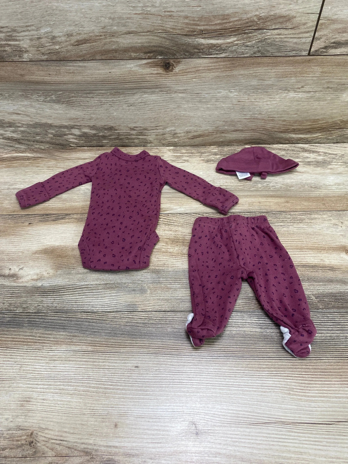 Just One You 3pc Kimono Bodysuit & Pants Set Purple sz Preemie