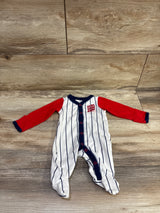 Carter's Baseball Snap Sleeper White sz Newborn