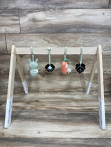 PairPear Wooden Baby Gym with 4 Baby Toys