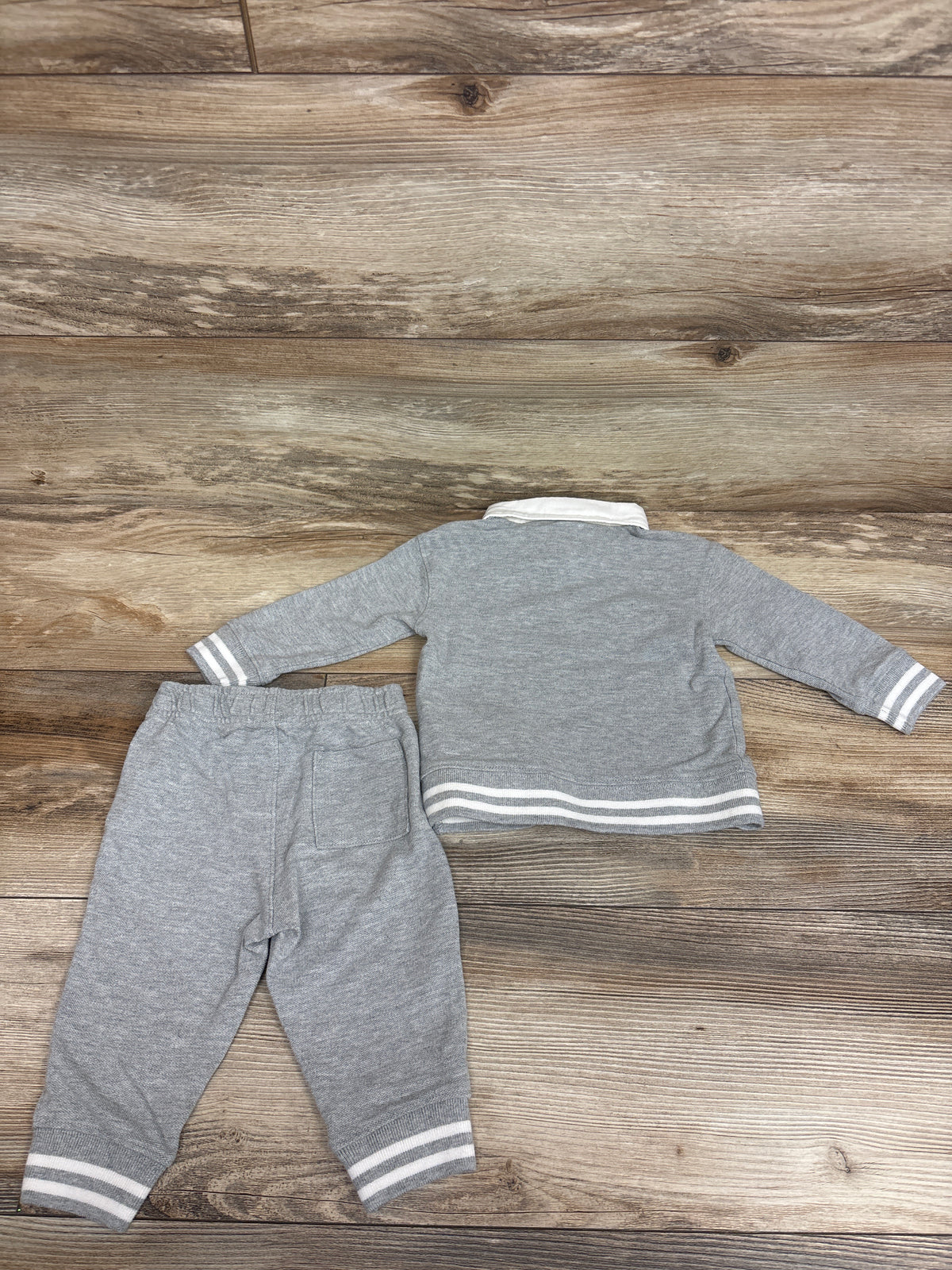Baby Gap 2pc Polo Sweatshirt & Pants Set Grey sz 6-12m