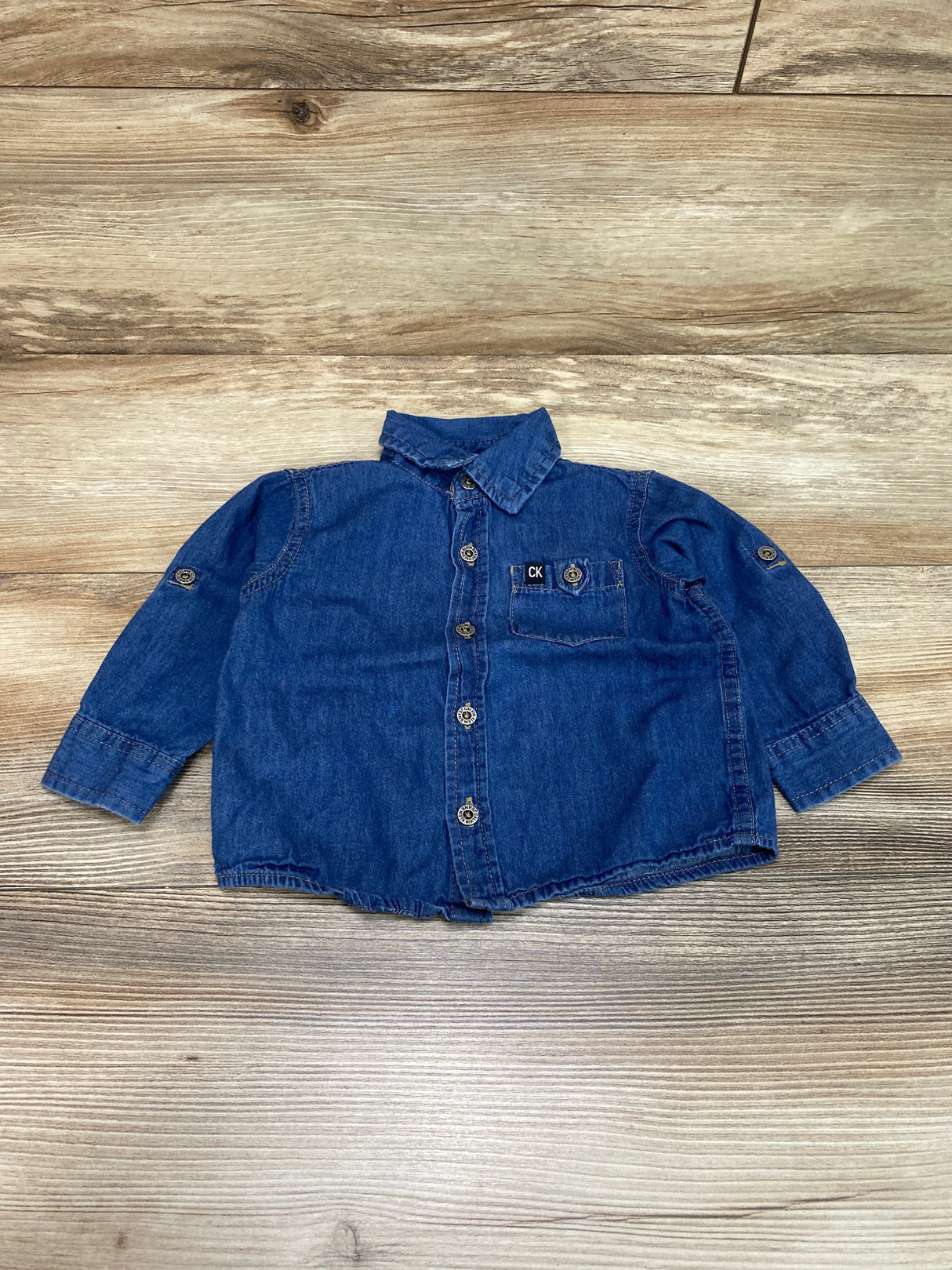 Calvin Klein Jeans Chambray Button Up Shirt Blue sz 12m