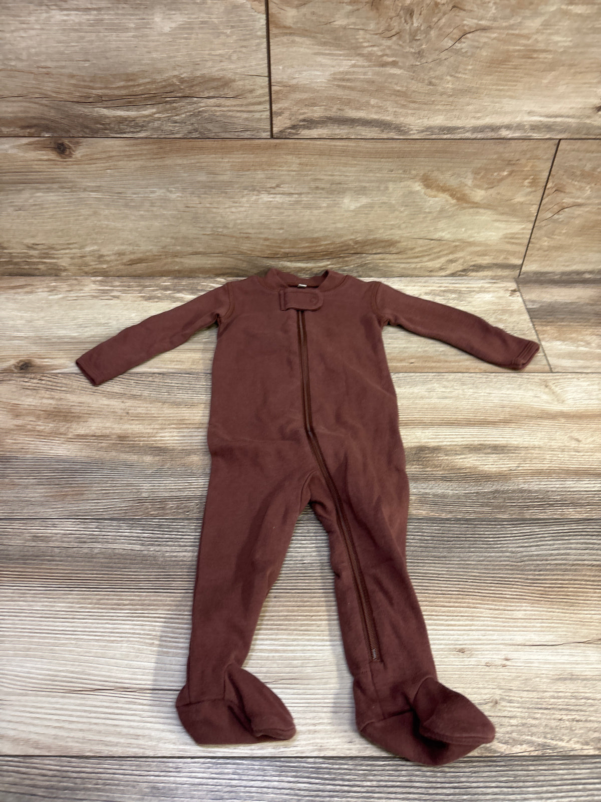 Quincy Mae Organic Zip Sleeper Brown sz 3-6m