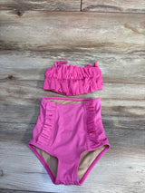 Kortni Jeane 2pc Ribbed Ruffle Bikini Set Pink sz 4/5T