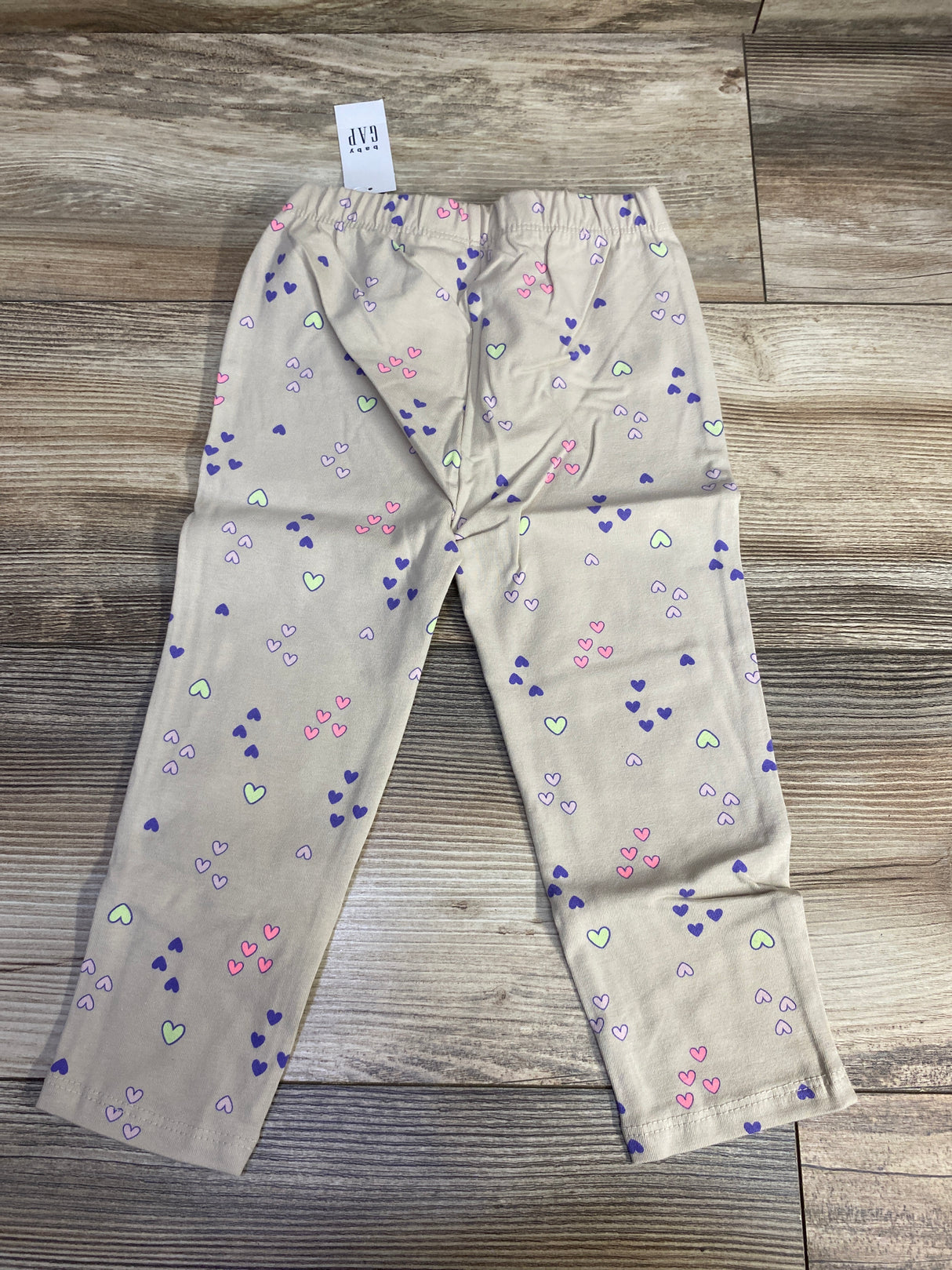 NEW Baby Gap Hearts Leggings Tan sz 2T