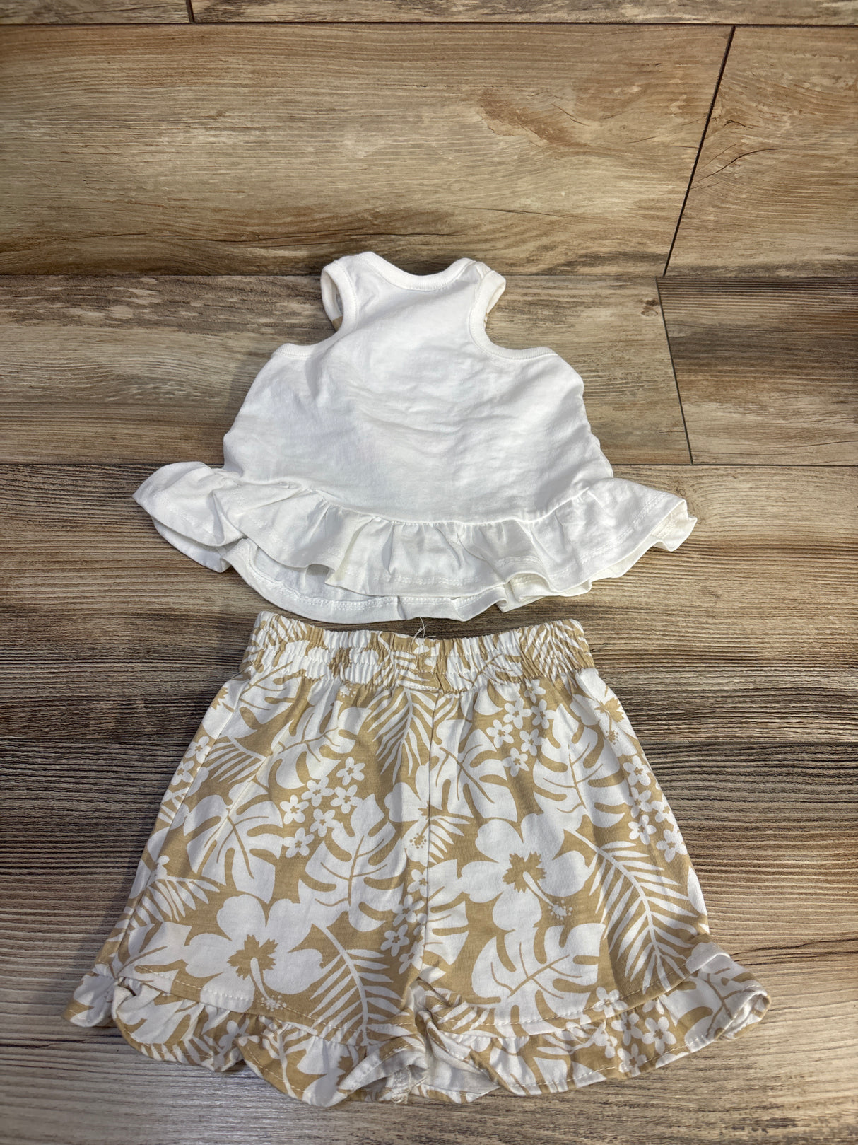 Real Love 2pc Fun & Sun Shirt & Shorts Set White sz 12m