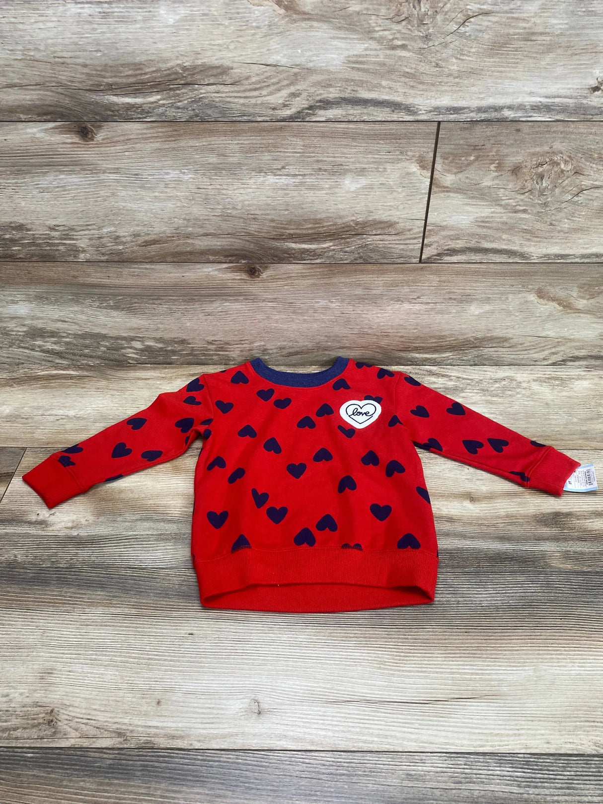 NEW Cat & Jack Heart Print Sweatshirt Red sz 2T