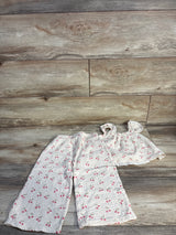 Rabbit + Bear Organic 2pc Cherry Print Gauze Tank Top & Pants Set Beige sz 3T