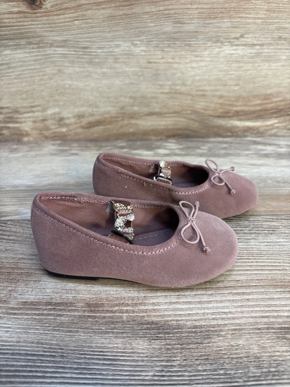 Zara Velvet Butterfly Ballet Flats, Pink sz 5.5c