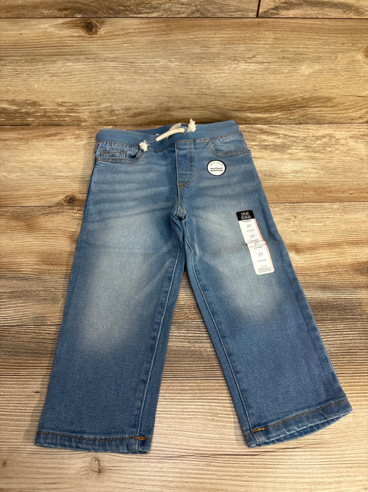 NEW Okie Dokie Drawstring Jeans Blue sz 2T