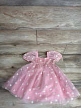 Janie & Jack Embroidered Daisy Tulle Dress Light Pink sz 4T