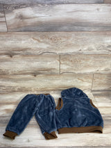 2pc Plush Bear Vest & Jogger Set Grey sz 18-24m